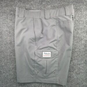 Bimini Bay Outfitters Mens 44 Gray Polyester Cargo Fishing Shorts Performance